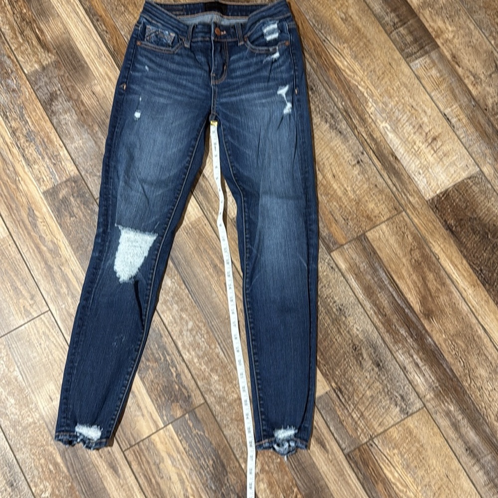 Buckle Women's Skinny Jeans - Dark Blue - Picture 7 of 9